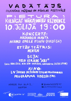 Ceļojošais mūzikas un mākslas festivāls "Vadātājs" pietur Kuldīgā